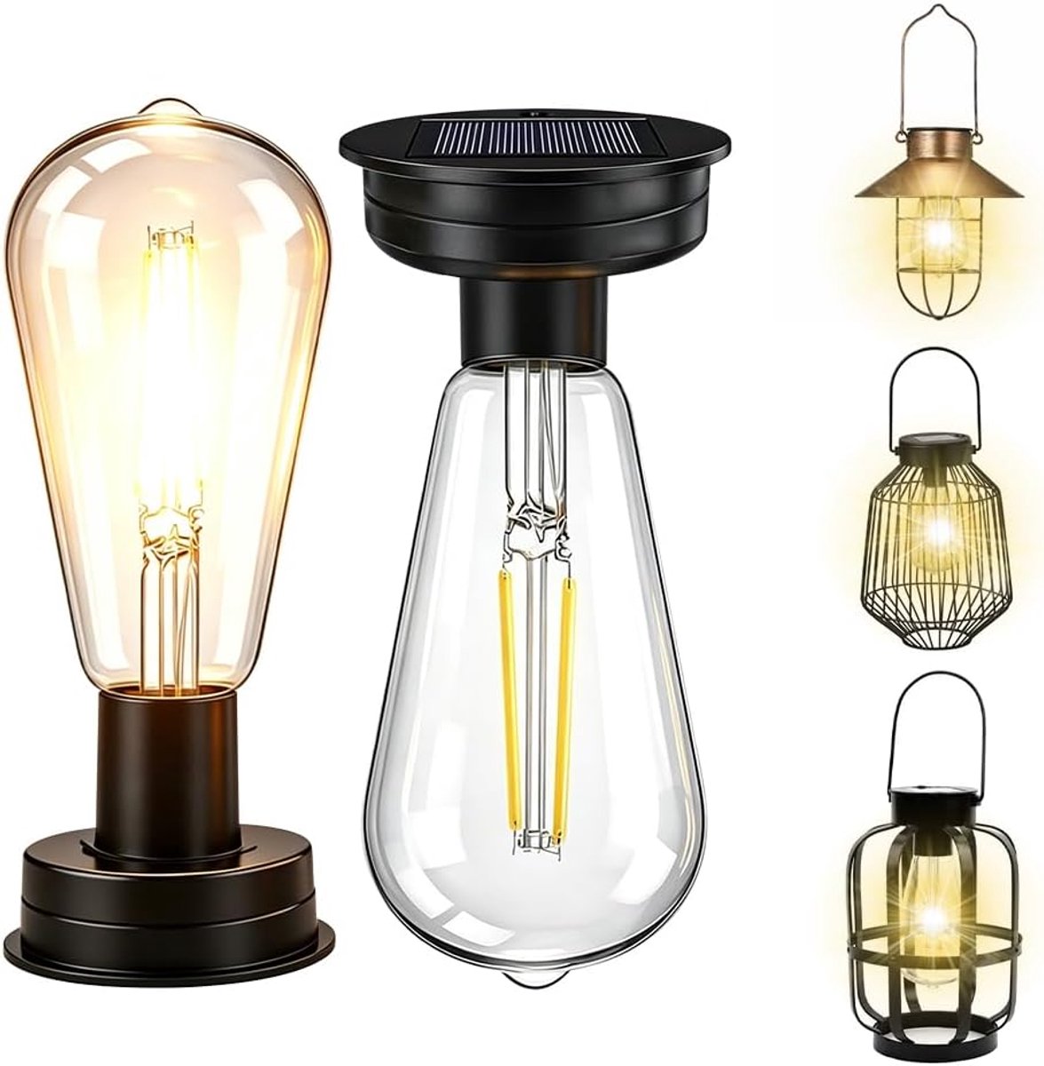 KZQ 2 buitenlampen op zonne-energie - 8,5 cm - Vervangende lampen op zonne-energie - Uitgerust met LED-lampen met hoge helderheid en waterdichte vervangende zonnepanelen - Geschikt voor tuinverlichting en decoratie.