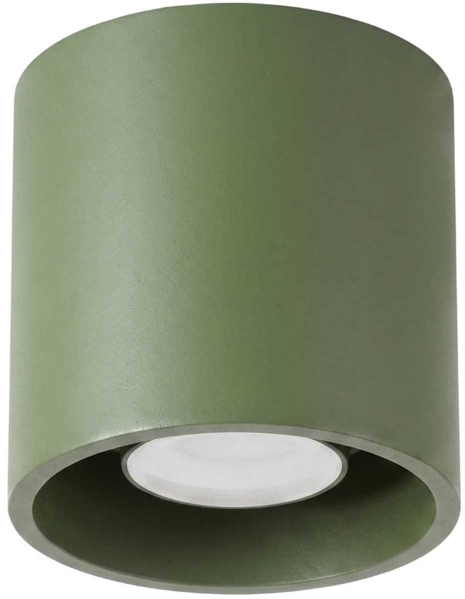 Sollux Lighting Plafondlamp Orbis - GU10 - olijfgroen - aluminium - 10x10x10cm
