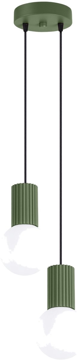 Sollux Lighting Hanglamp Halo - G9 - olijfgroen - aluminium/glas - 15x15x120cm