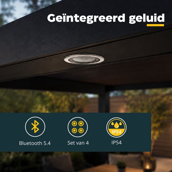 TrueLED - Inbouw Bluetooth Speaker 4 Stuks - Inbouwspeakers voor Buiten - Overkapping en Veranda — afbeelding 2