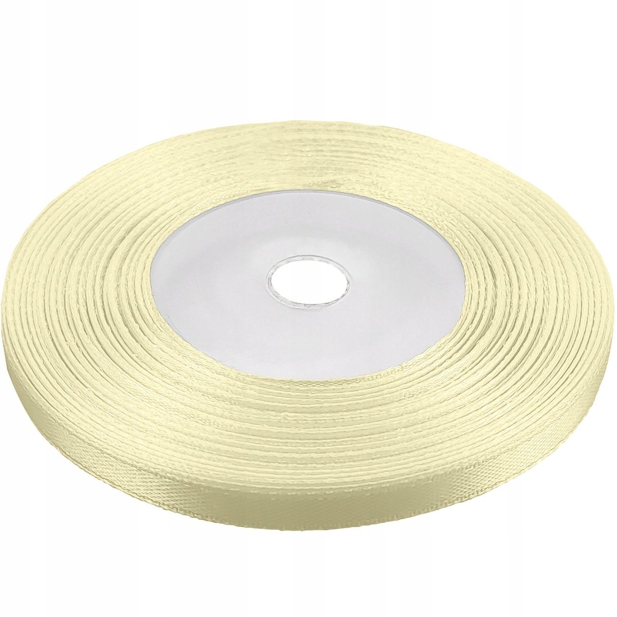 Licht gel satijn pluis 6 mm - 32 m rol