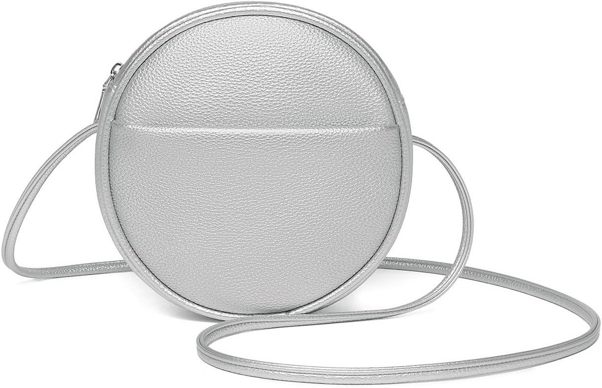 Circle Crossbody Bag for Women NYLON Circle Wallet with Zipper Adjustable Button Shoulder Straps - ShopVlot