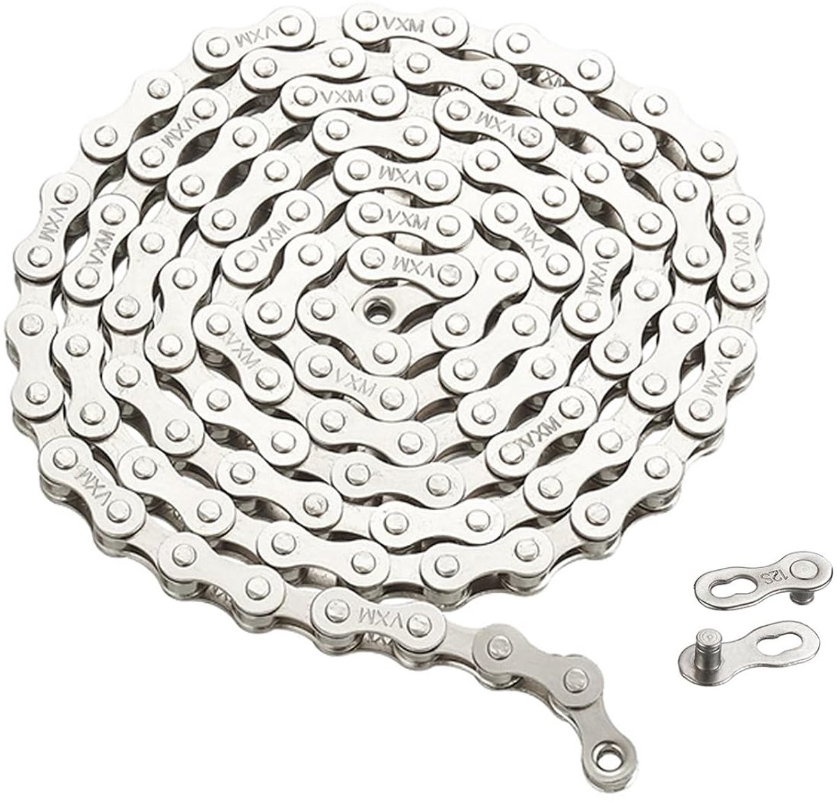 Bicycle Chain, 116 Links, 6/7/8/9/10/11/12 Speeds, Includes Lock, Carbon Steel with Silver Electroplating (9 Speeds - ShopVlot