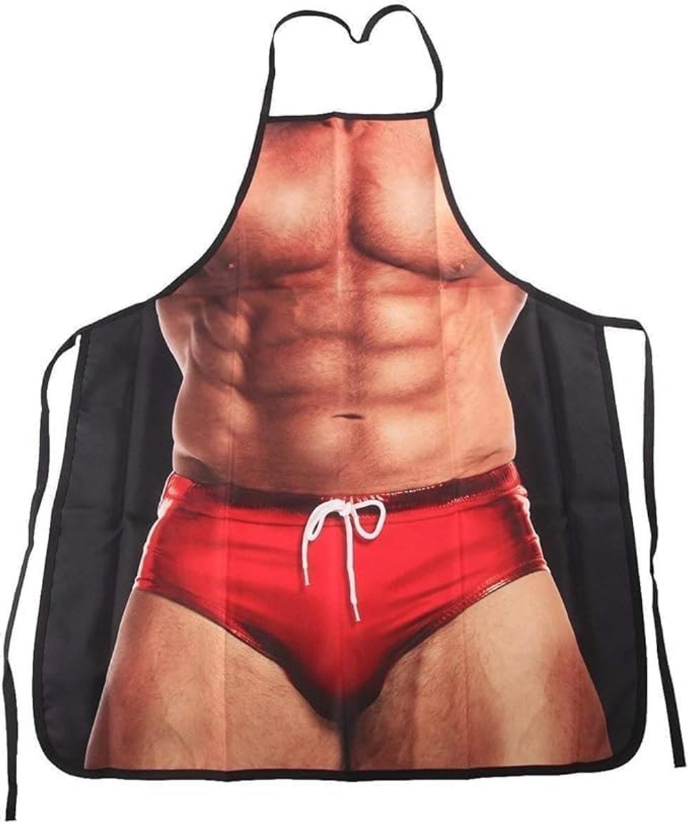 Funny Kitchen Apron Men Kitchen BBQ Party Creative Cooking Grilling Baking Apron - ShopVlot