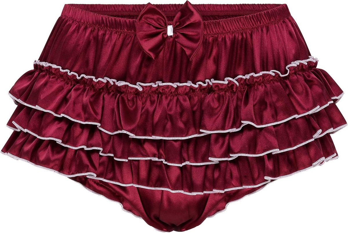 Satini Sissy Satin Brief With Three Layer Skirt - ShopVlot
