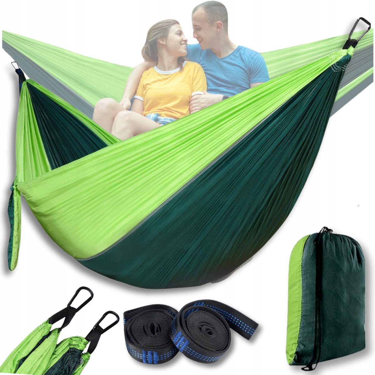 Dubbele Hamak XXL 270x140cm - Lichtgewicht & Draagbaar - Ideaal voor Tuin & Camping