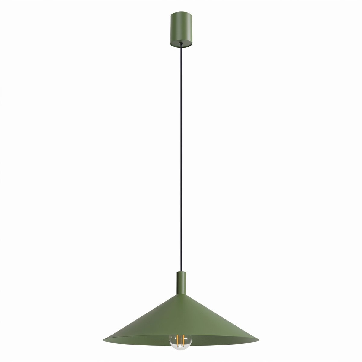 Sollux Lighting Hanglamp NOX - E27 - olijfgroen - staal - 40x40x135cm
