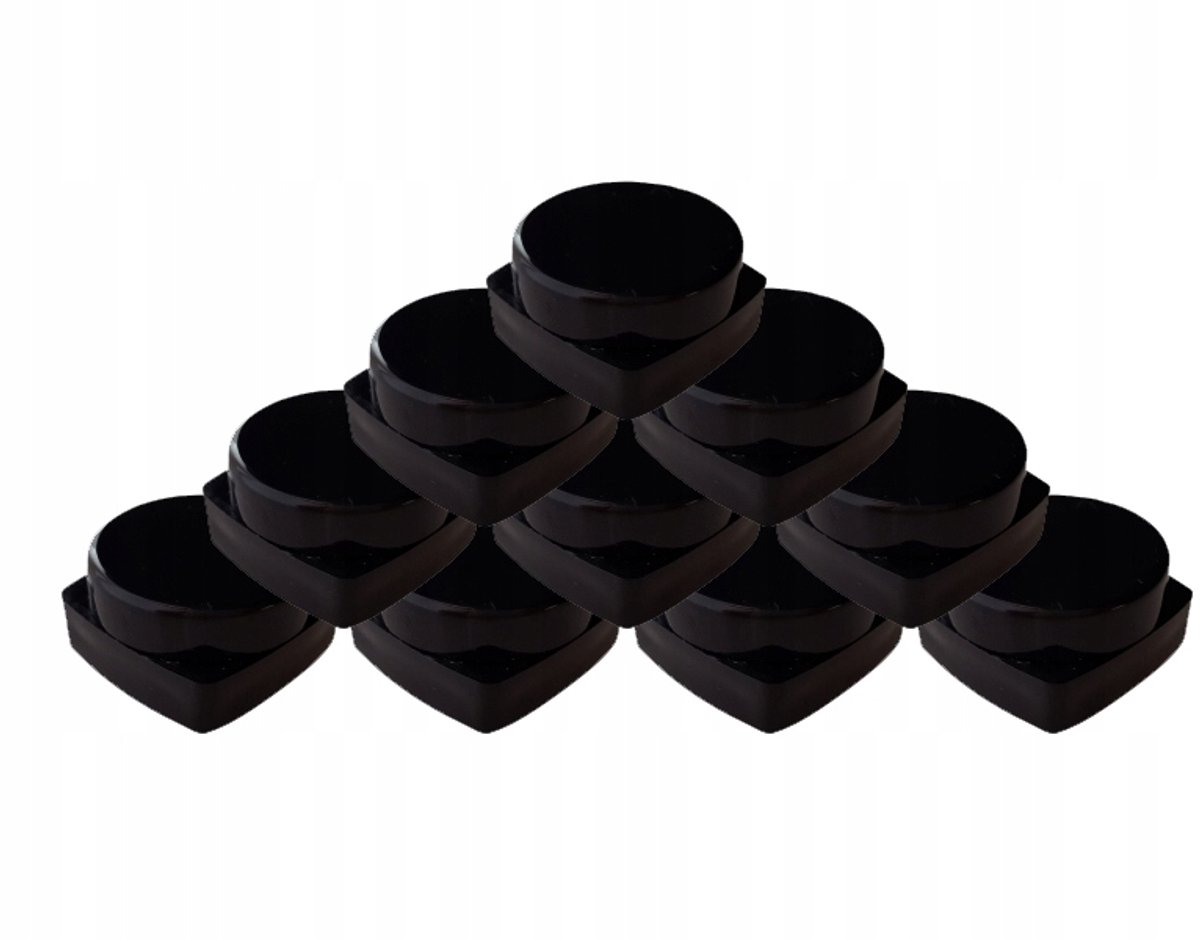 100x Mini Potjes Crème 2ml 3ml Vierkant Zwart