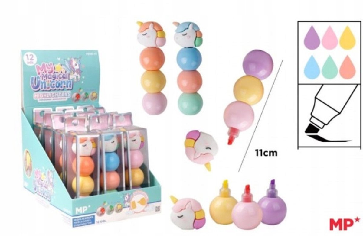 MP Eenhoorn Markerset 3 Pastelkleuren