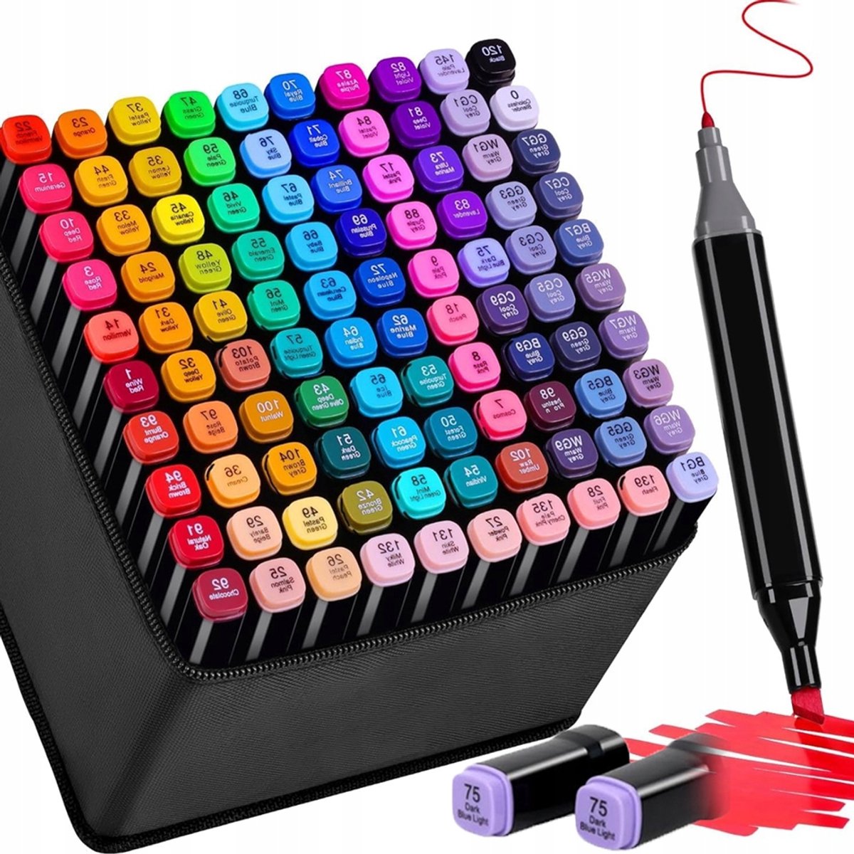 100 Stuks Olieverf Markers Set - Levendige Kleuren, Dubbele Punt