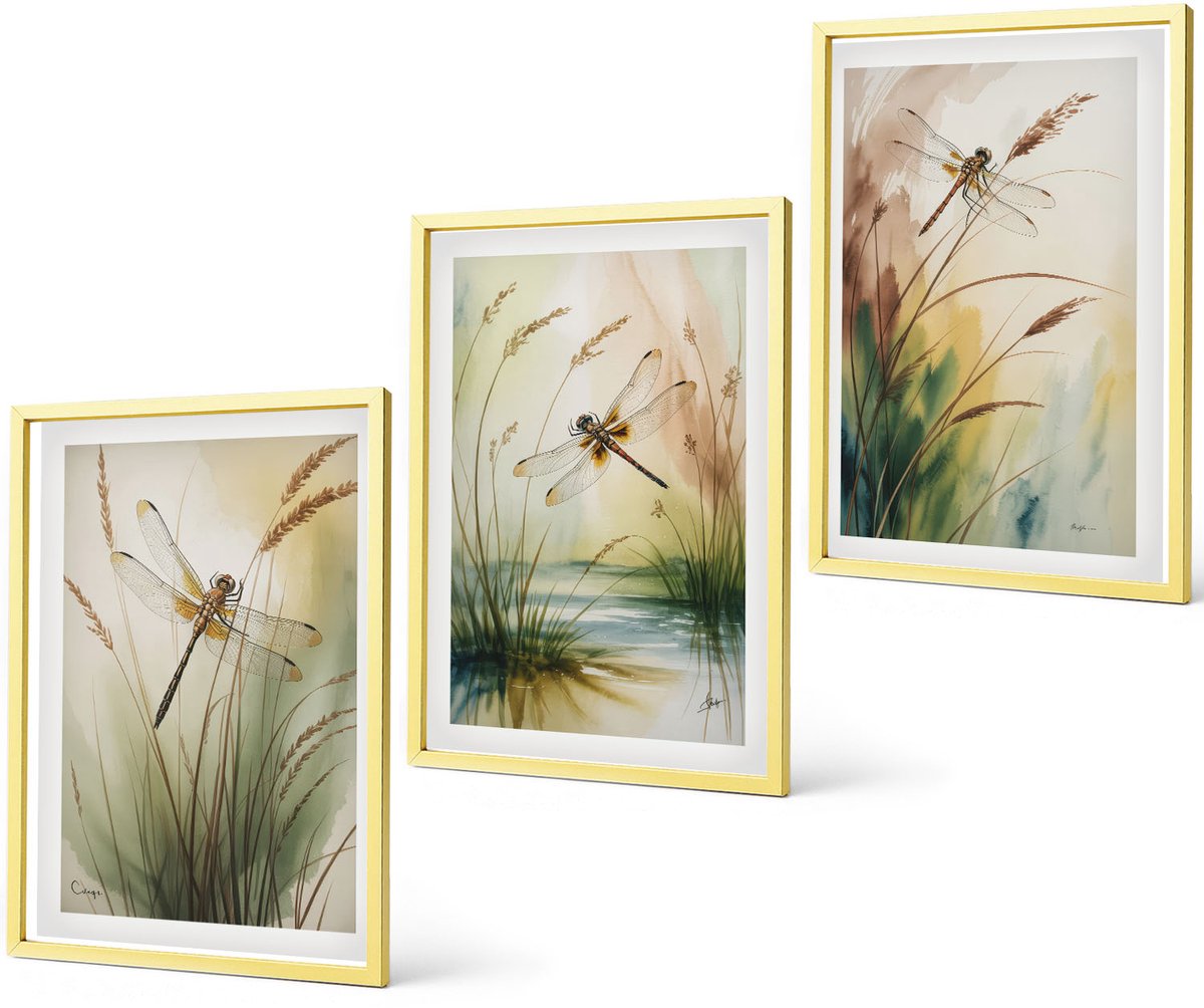 Coloray 3-Delige Schilderij Set - Bamboebos, Mount Fuji, Torii-Pad, Japanse Architectuur - 40 x 40 cm En 40 x 60 cm - Stijlvolle Muurdecoratie - Kantoor