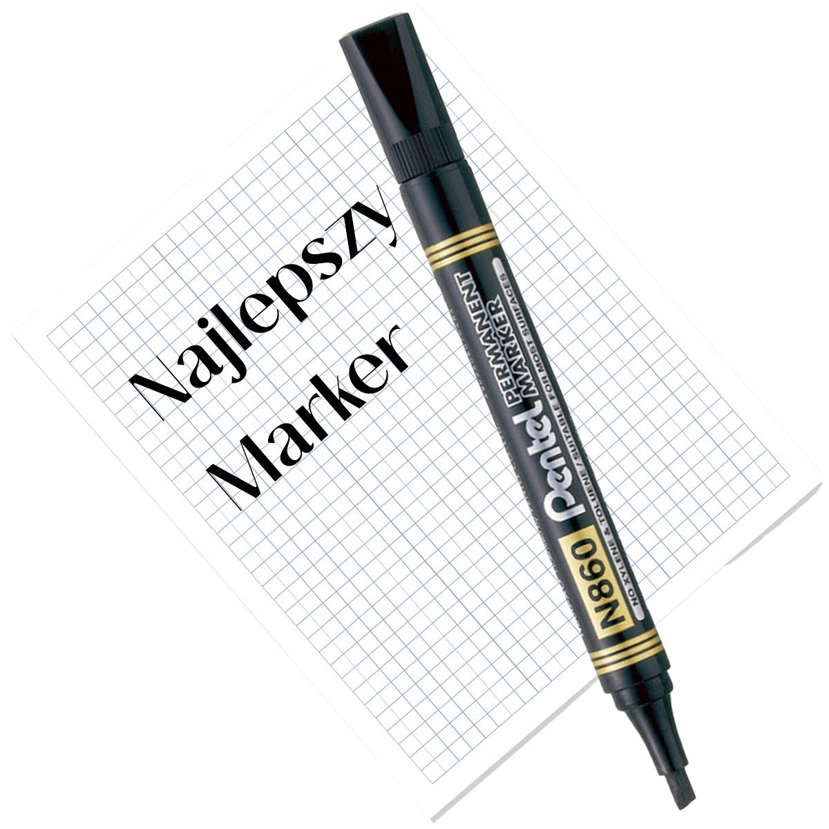 Pentel N860 Permanent Marker Zwart - Scherpe punten