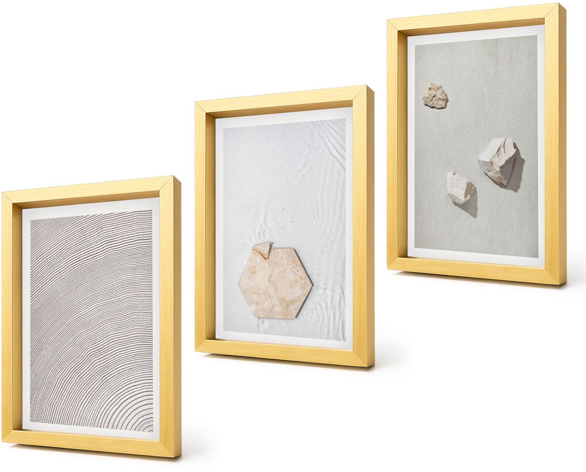 Coloray 4-Delige Schilderij Set - Lichte texturen op zand, delicate boho-stijl - 20 x 30 cm - Decoratieve Schilderijen - Woonkamer - Interieur
