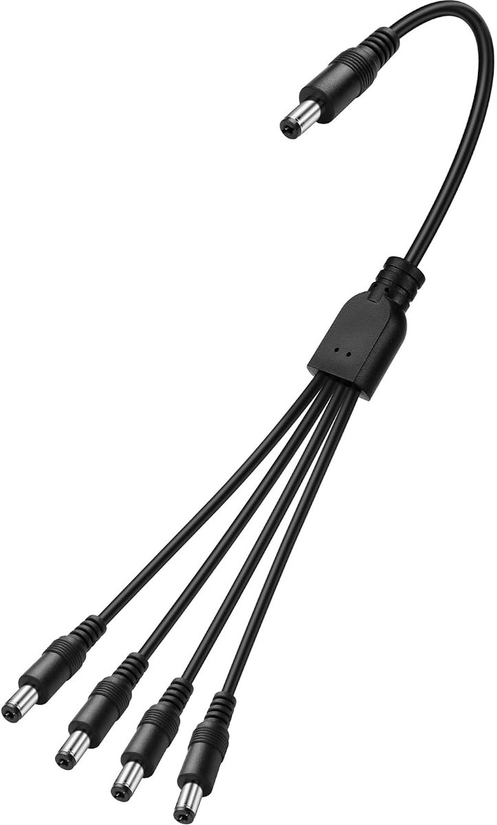 GINTOOYUN DC5521 Splitter Power Cable 1 Plug to 4 Plugs DC5.5mm x 2.1mm Adapter Splitter Extension Cable for Camera - ShopVlot