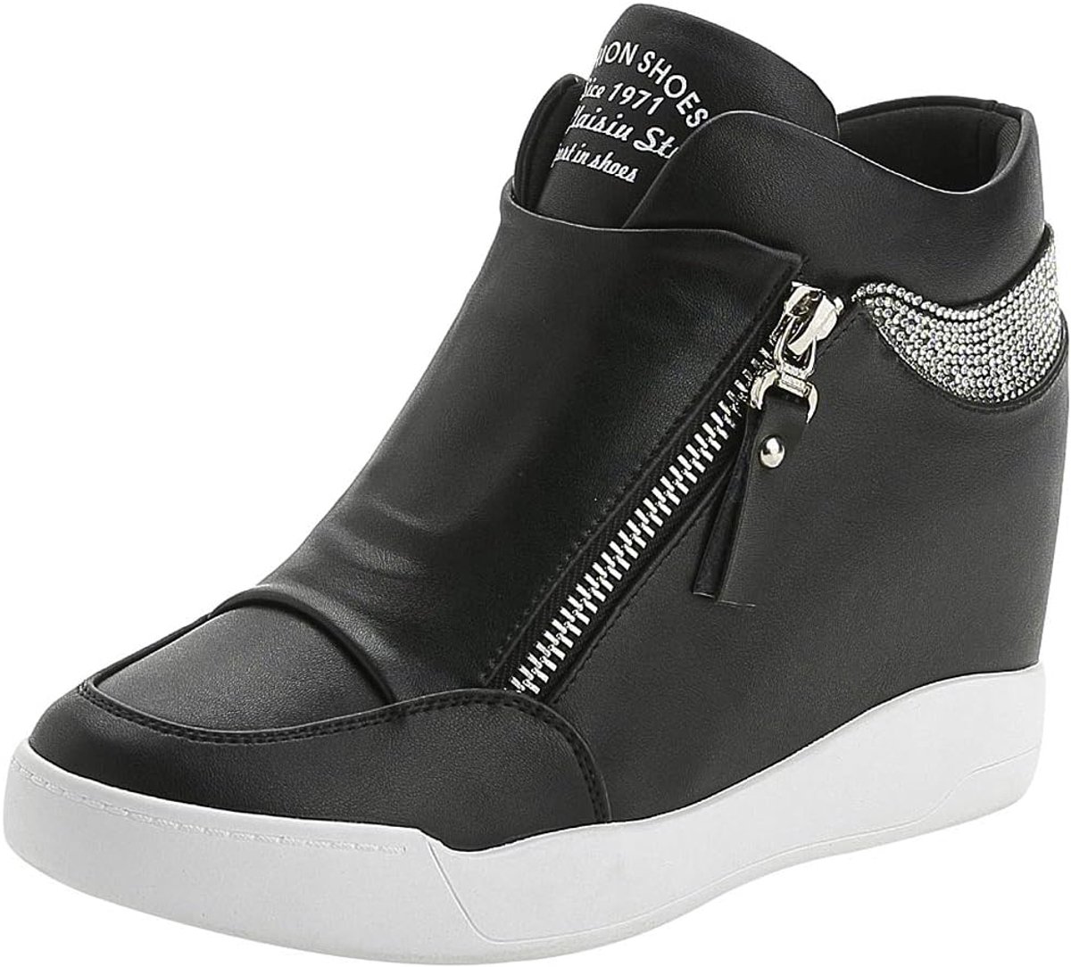 rismart High-top Women's Hidden Wedge Sports Shoes Fashion Boot - ShopVlot