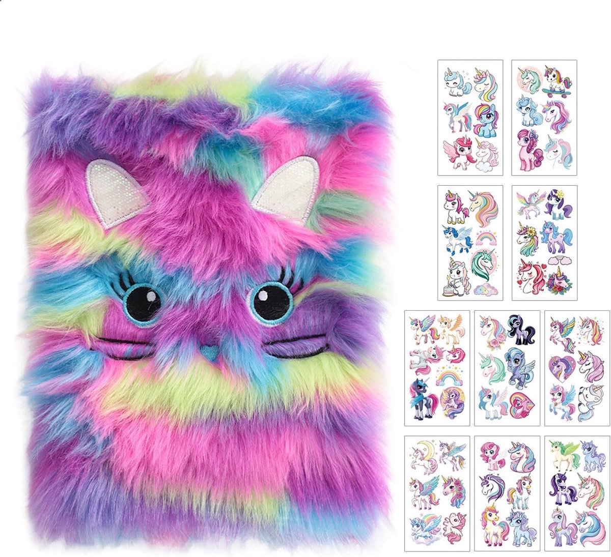 1 Plush Notebook And 10 Sweet Stickers, Creative Cartoon Notepad, Kids Help, Girls Gifts. - ShopVlot