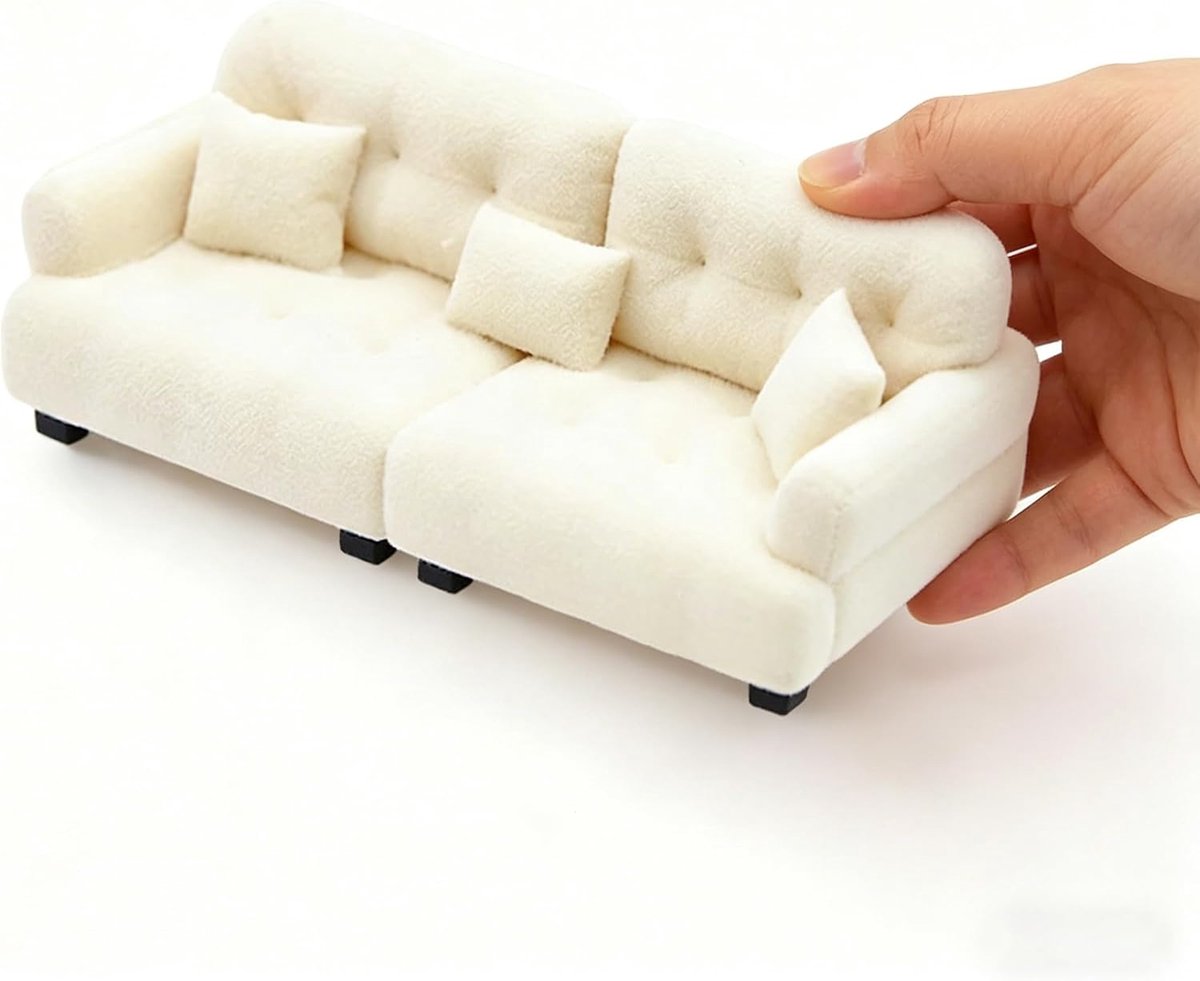 Poppenhuisbank, 1/20 miniatuurbank, 11 x 4,7 x 3,8 cm poppenbank voor poppenhuizen, - ShopVlot