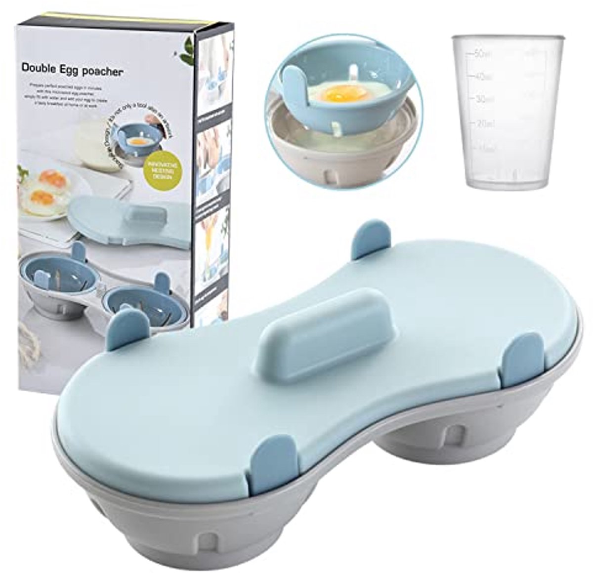 Namajunas - Microwave Easy Eggs - Eierkoker magnetron - Omeletmaker - Incl maatbeker - en Vaatwasserbestendig - Antislip - Multifunctioneel - Cadeau -