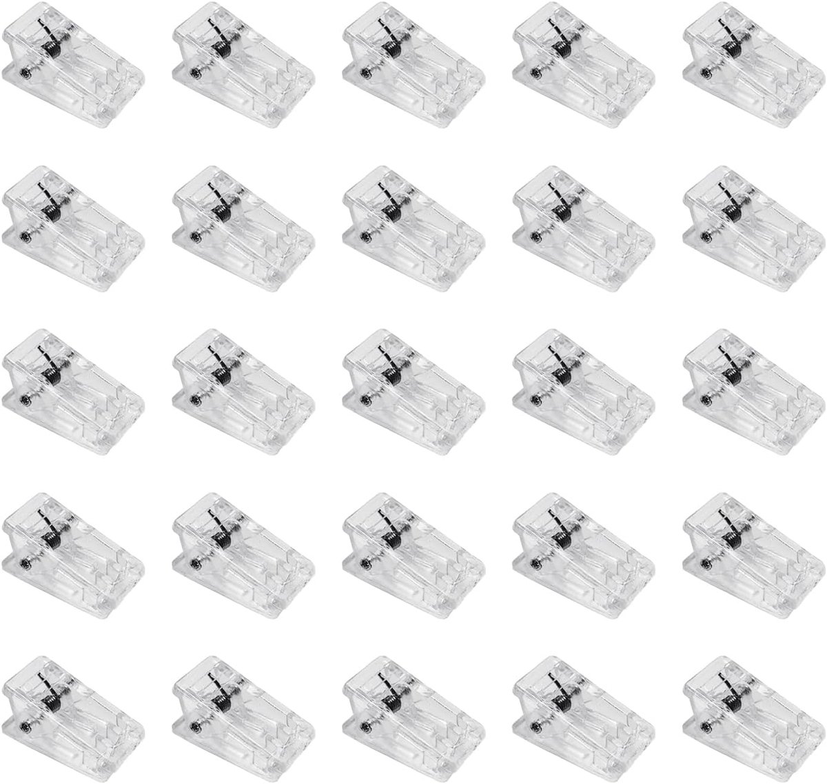 Pack of 25 Sticky Acrylic Clips, Decorative Clips, Transparent Self-Adhesive Plastic Clips, Outdoor Wall Clips for - ShopVlot