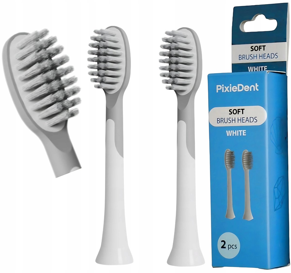 PixieDent Onyx & Pearl Sonic Tandenborstel Opzetborstels Wit (2 stuks)