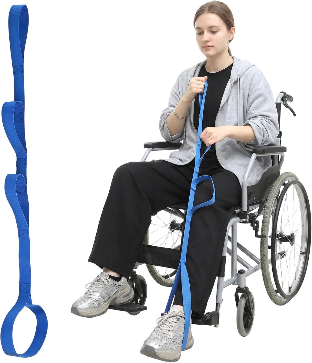 Mabor Leg Lifter Mobility Aid Belt - Support After Knee and Hip Surgery, Durable Nylon Auxiliary Device, Blue - ShopVlot