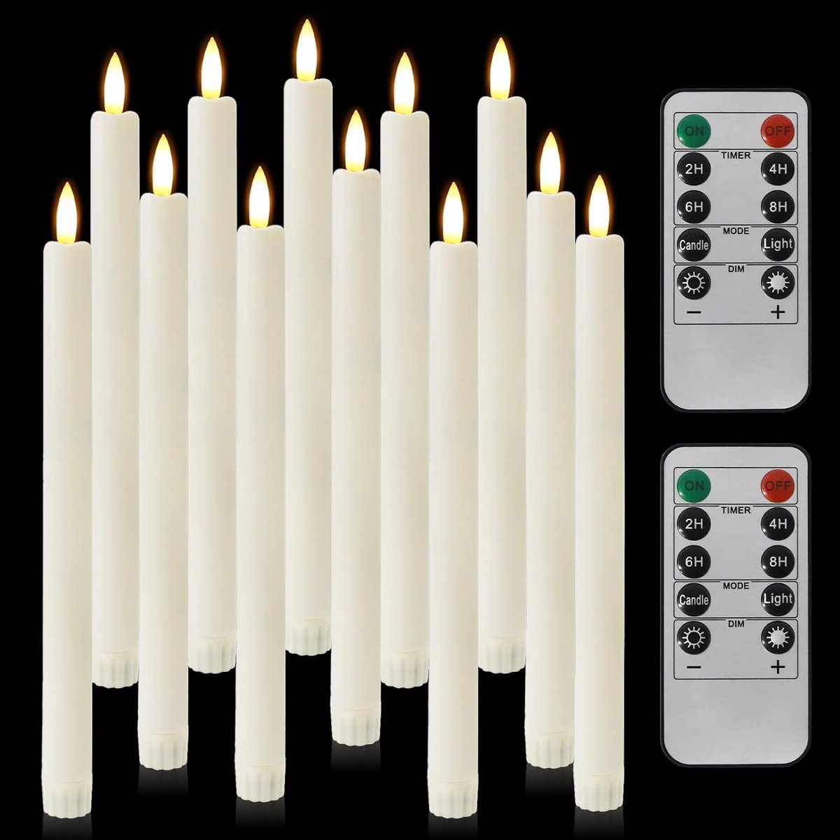 LED stick kaarsen set 12 stuks - met afstandsbediening - veilig en realistisch - creëer een gezellige sfeer - ShopVlot