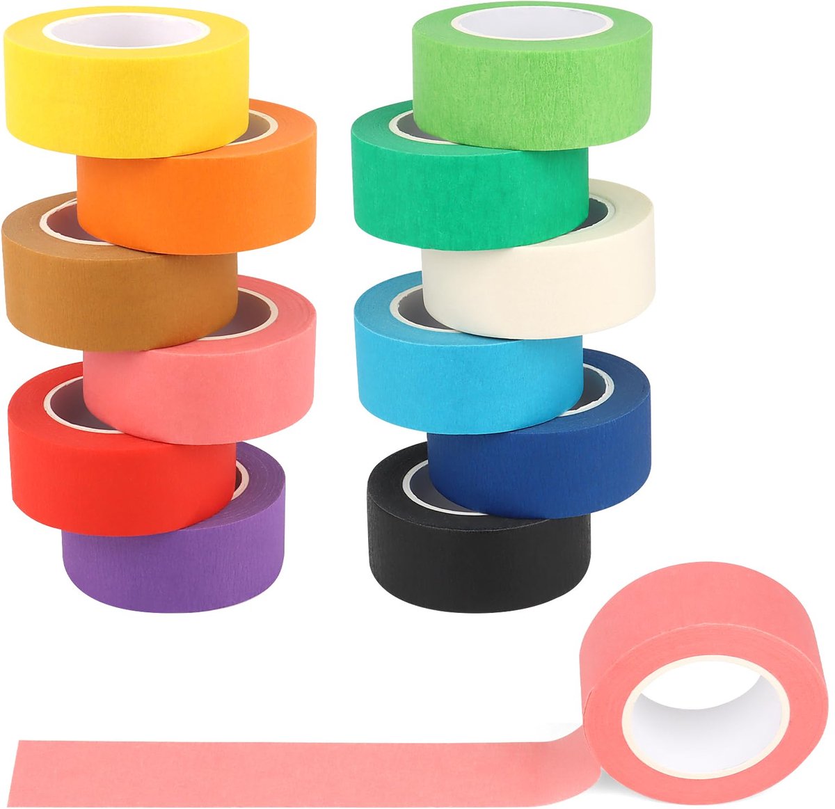 Crêpetape 25 mm x 13 m - kleurrijk papier - regenboogdesign - ideaal voor knutselen - ShopVlot