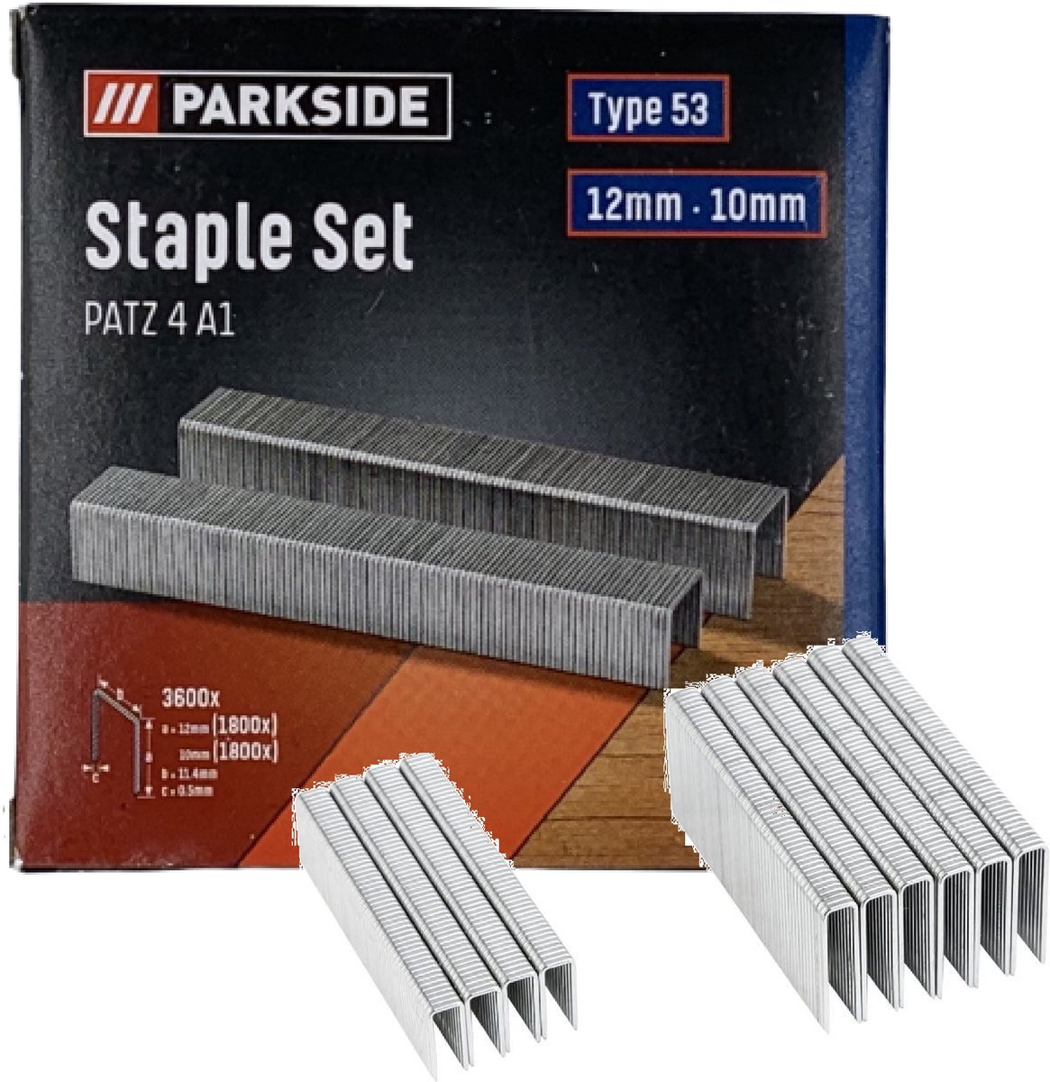 Parkside Nieten Typ 53 12/10 mm voor PAT 12 & PAT 4 - 3600 Stuks