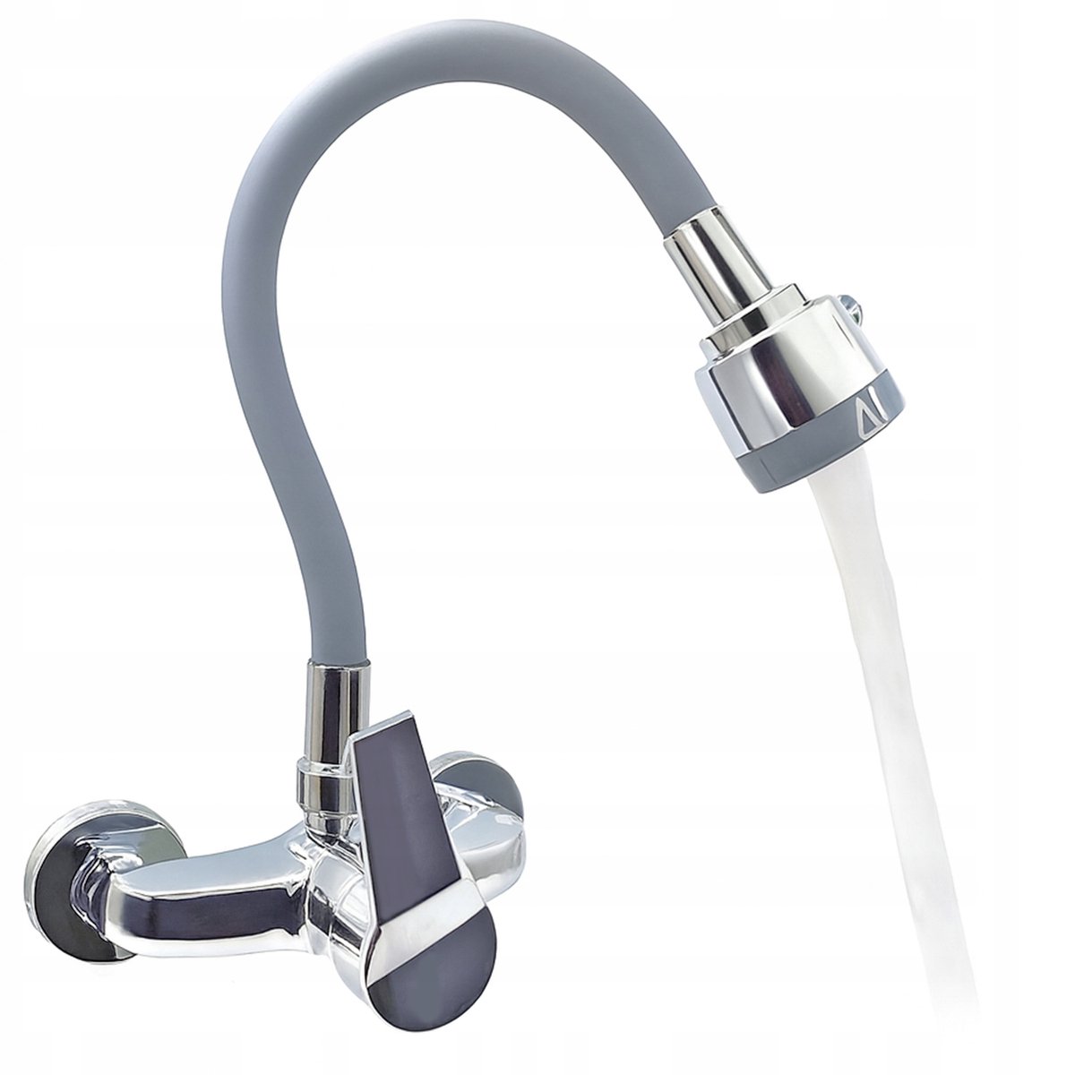 Wandkraan Keuken Flexibele Uitloop Chroom/Grijs