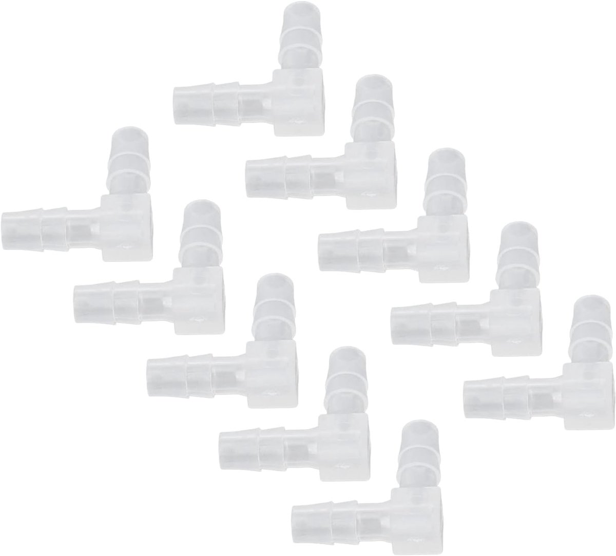 10Pcs Plastic Elbow Hose Connector 90 Degree L Fitting, Equal Barbed Joint Splicer Mender Adapter Union Adapter(6mm) - ShopVlot