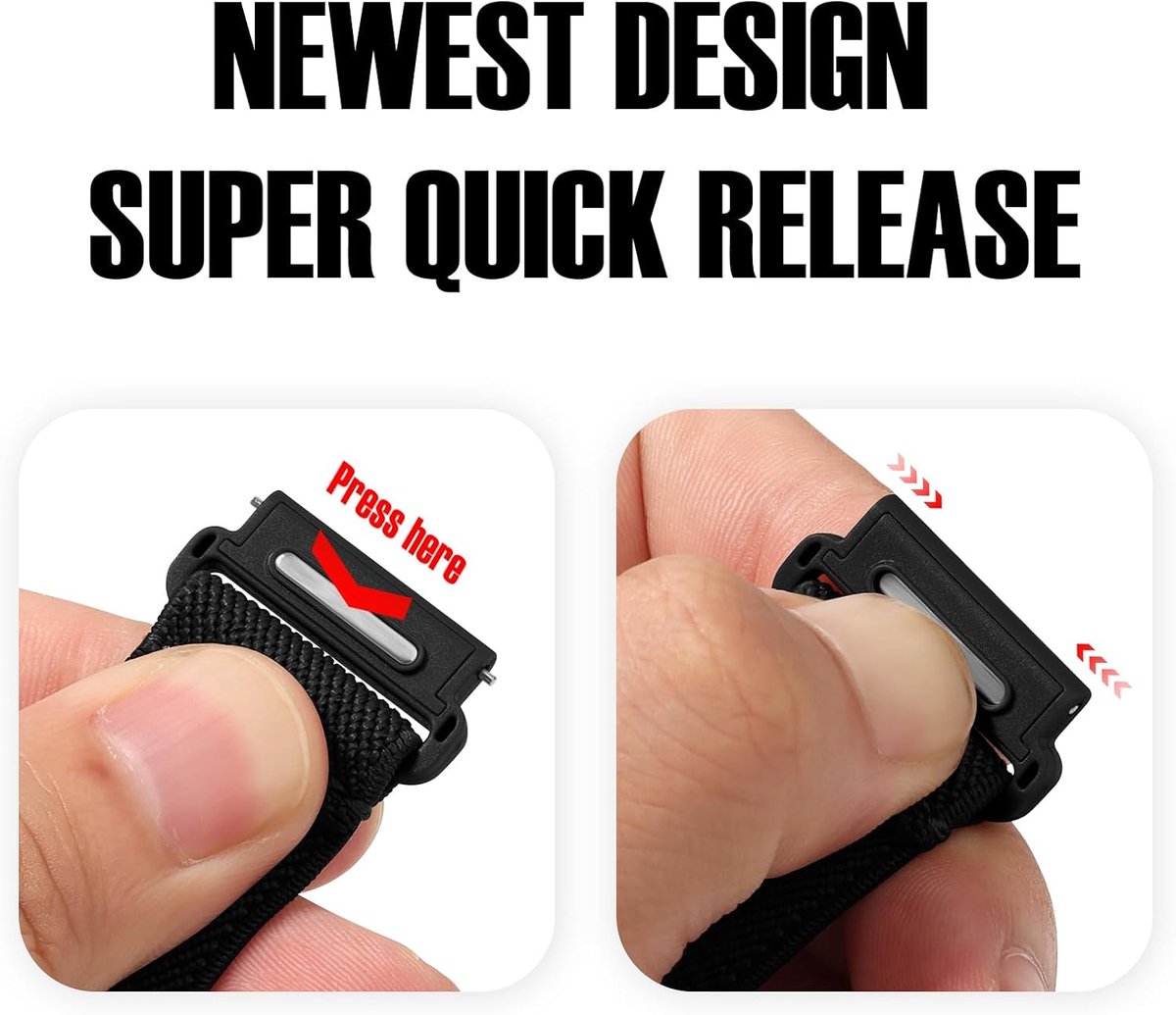 BALALA 18 20 22 mm Braided Ankle Strap, Stretchy, Quick Release Watch Strap, Quick Release Smartwatch Ankle Straps for - ShopVlot