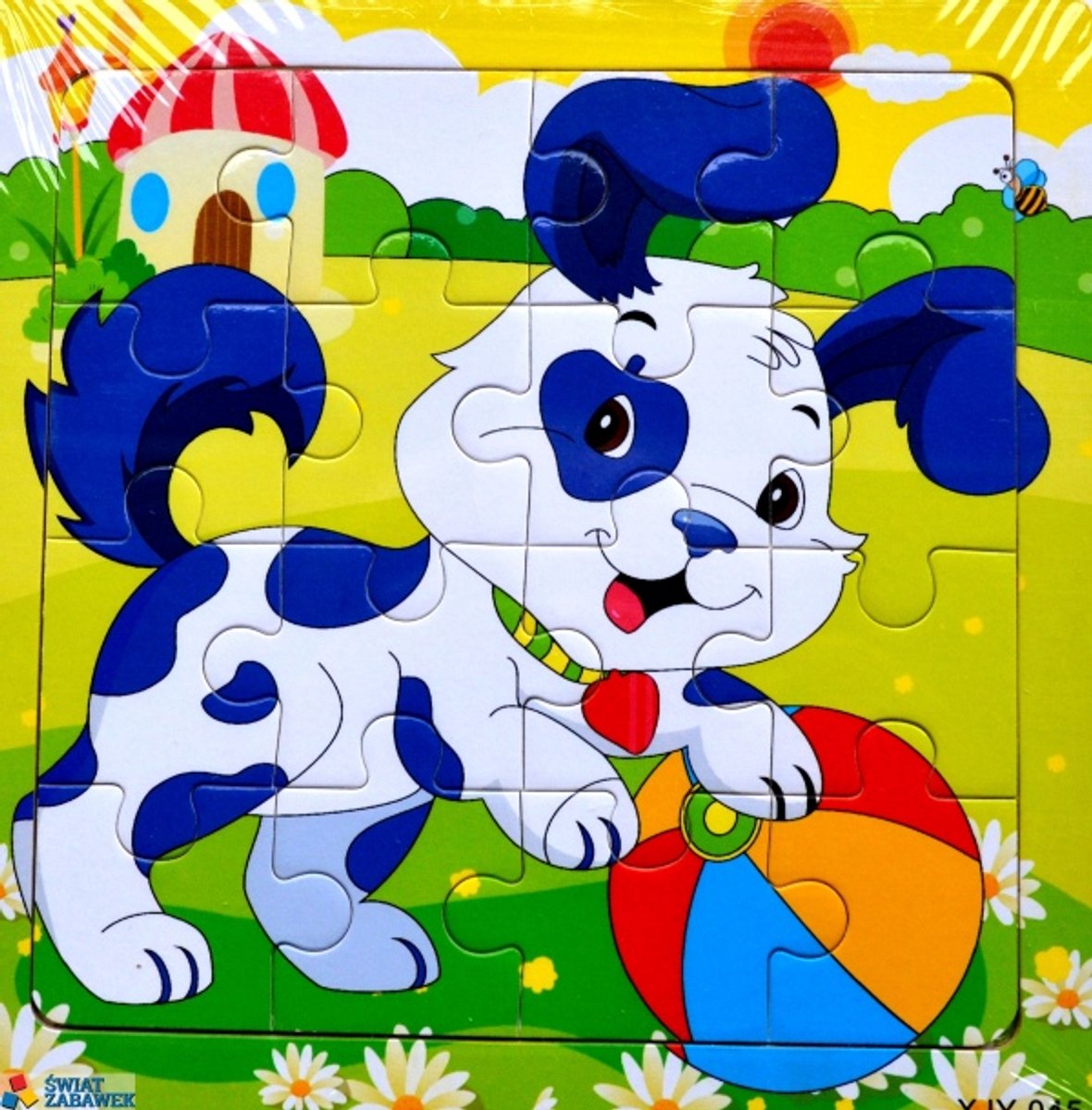 Educatieve Houten Puzzel 16 Stukjes Hondje