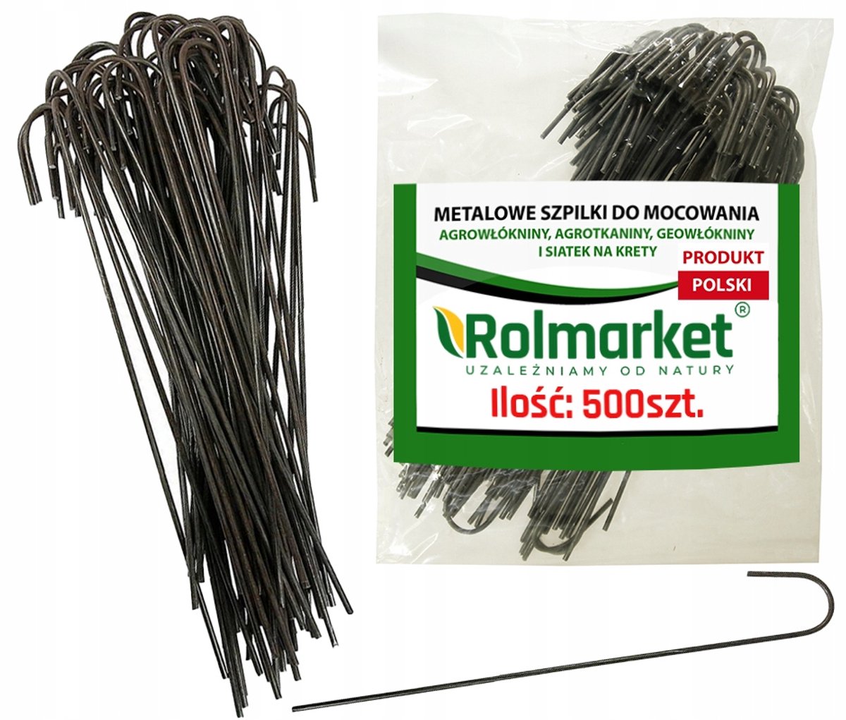 500x Metalen J-Haken voor Agradoek 25cm - Bodembevestiging