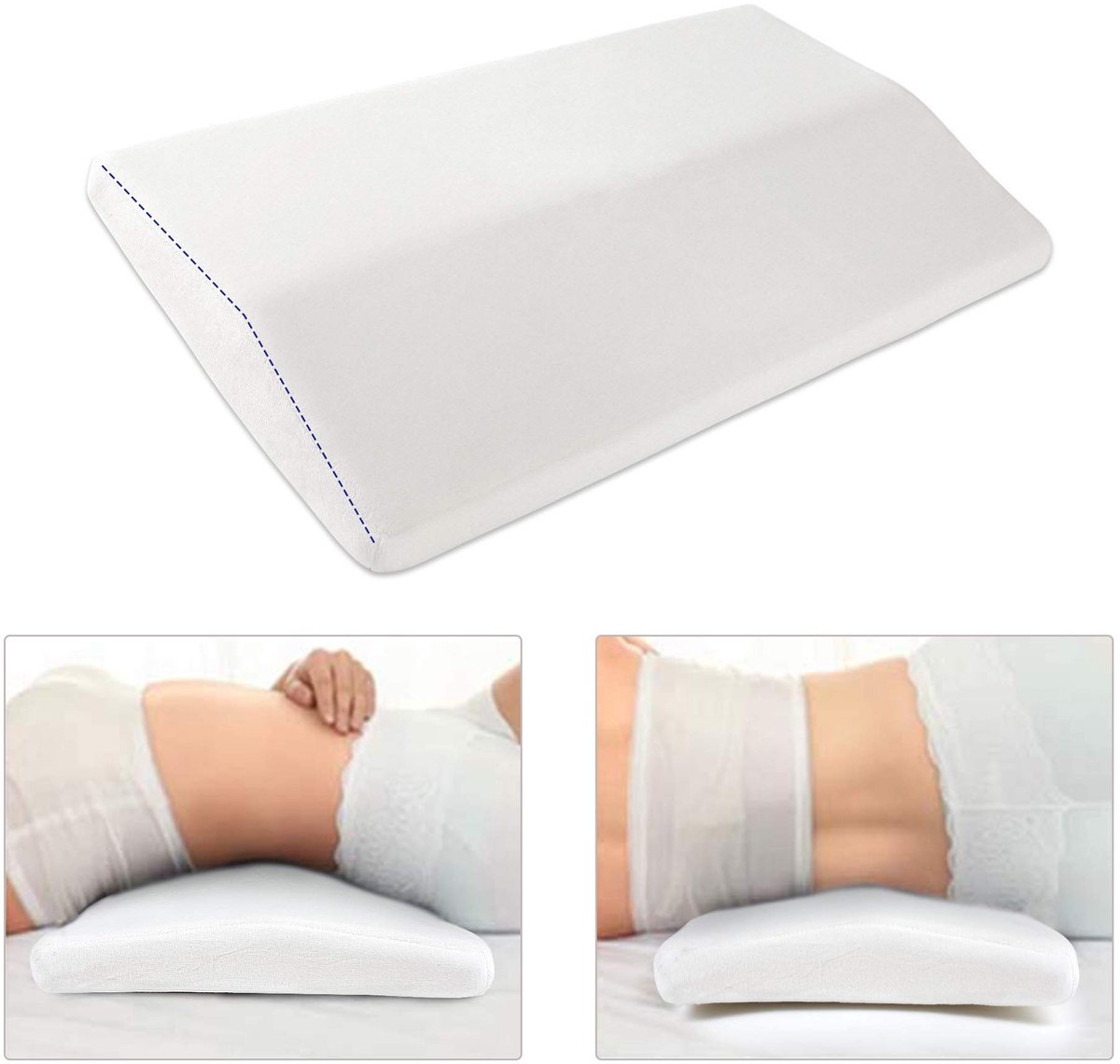Traagschuim rugsteunkussen lendensteunkussen taillesteun slaapkussen voor rugpijn bed slaap wigkussen met ritssluiting - ShopVlot