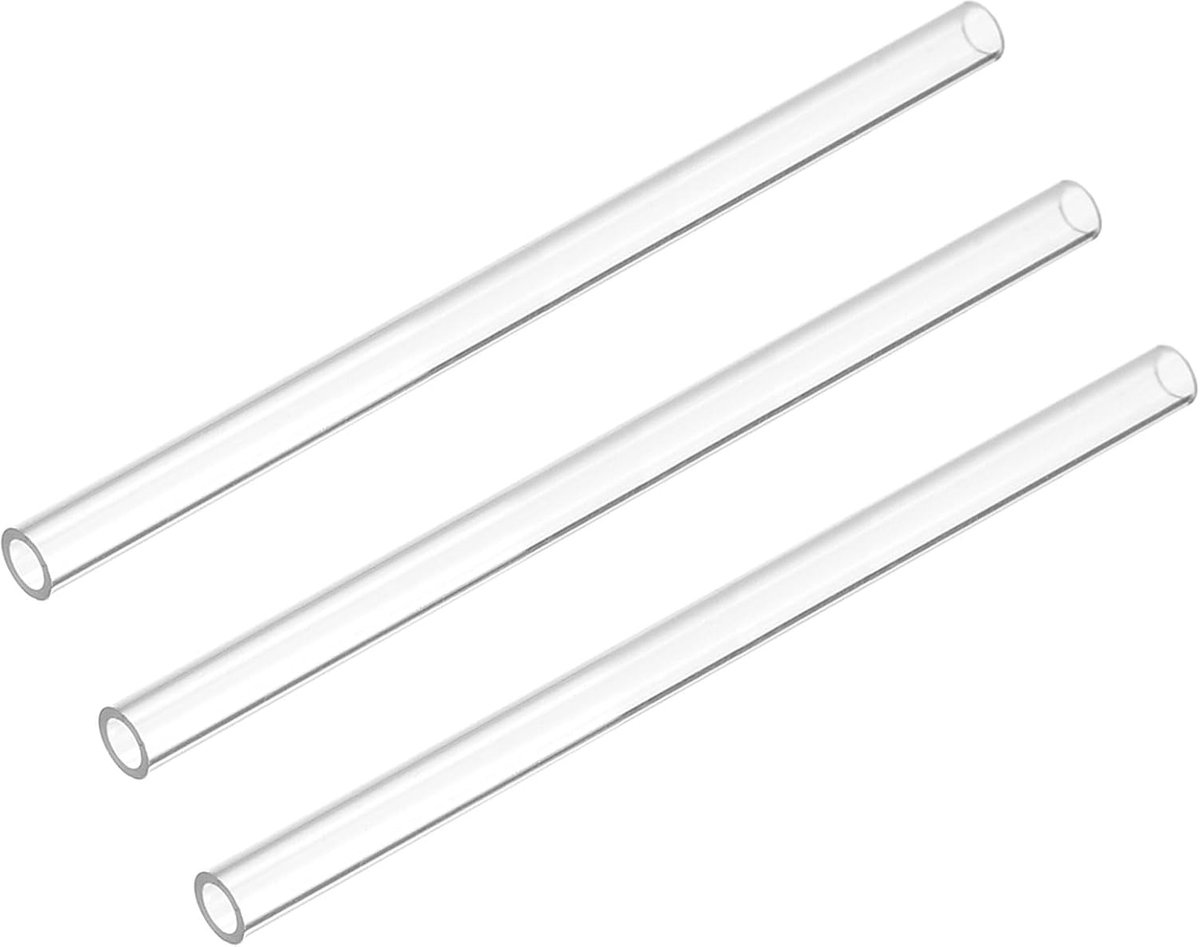 DMiotech Pack of 3 Rigid Transparent Plastic Tubes 9.6" x 4mm x 1/4" Round Polycarbonate Tubes for Lighting Hydraulic - ShopVlot