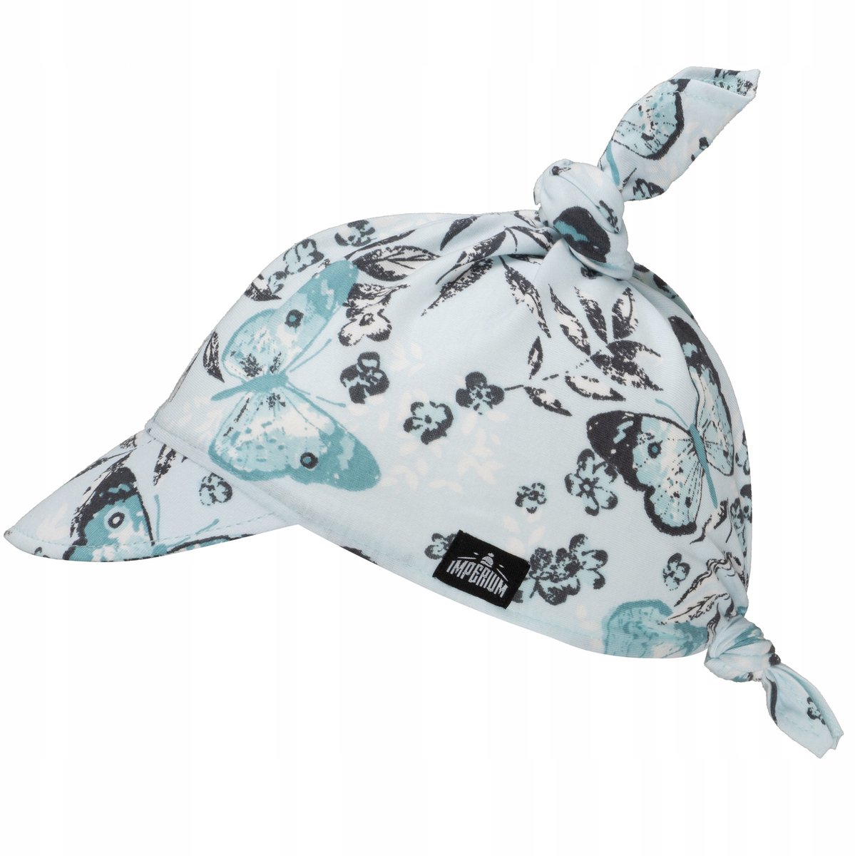 Zomerse Babymuts met Vizier en Vlinderprint - Blauw