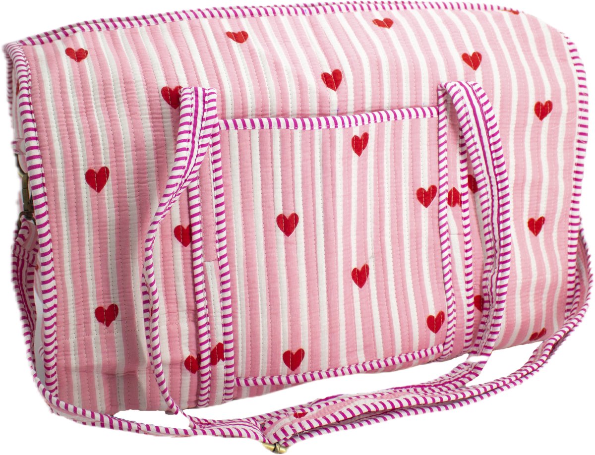 StarGems - Sporttas - Katoen - Roze Hartjes