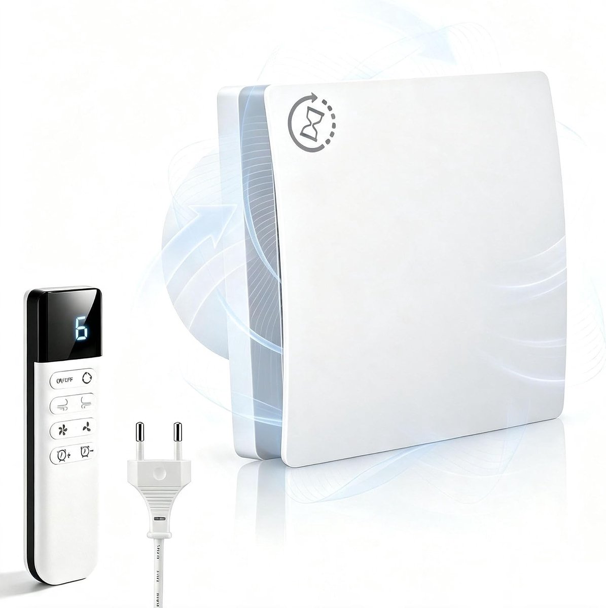 Badkamerventilator - Wit - 100 mm - Stille Afvoerventilator met Circulatiefunctie - Voor Badkamer, Toilet en Keuken