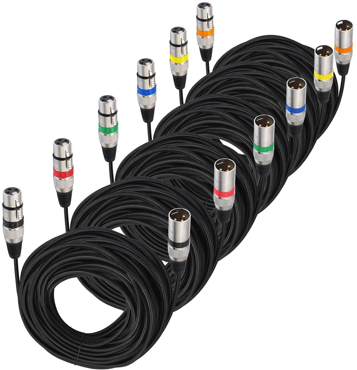 XLR Microphone Cable, Nylon Braided Premium Symmetric XLR Cable, 3-Pin DMX Microphone Cable, Plug to Bus DMX - ShopVlot