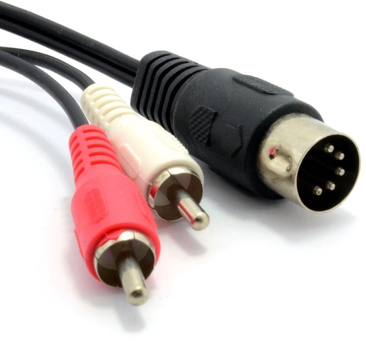 5 Pin Male Din Plug to 2 x RCA Phono Male Plugs Audio Cable 1m - ShopVlot