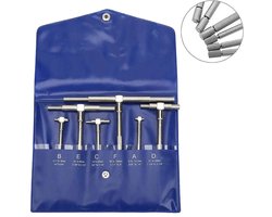 Telescopische meetset - 6-delige set - Binnendiameter meetinstrument - Meetbereik 8-150 mm - Telescopische meetmal - Voor het meten van grote, nauwkeurige mechanische onderdelen