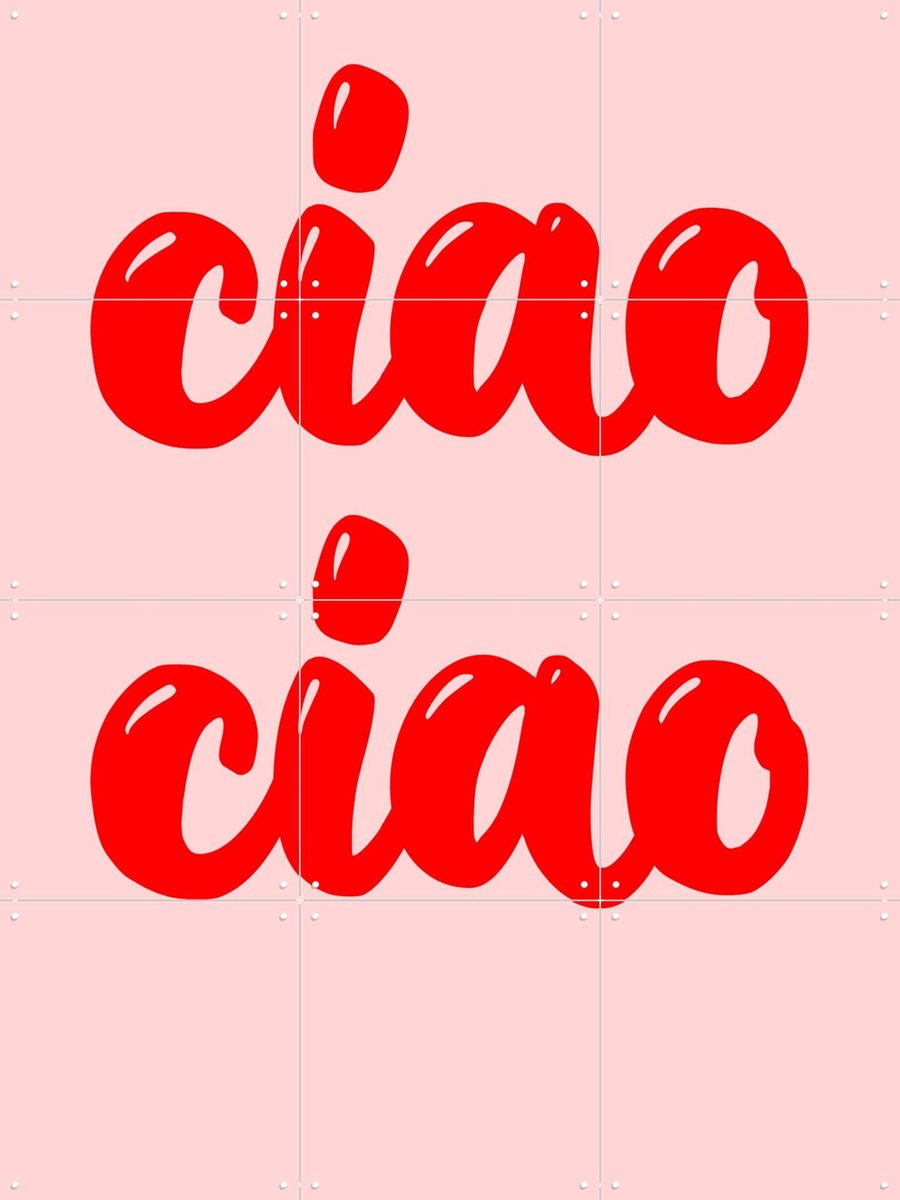 IXXI Ciau Ciao, Hej.Ibiza - 60 x 80 cm - Gratis ophangtool - Grote wanddecoratie en posters - Digitale Kunst, Modern, Typografie, Slaapkamer