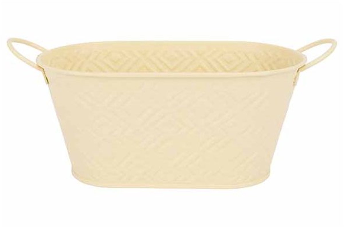 Plantenbak Stylish 2 Handles Geel 22,7x1 8xh10,7cm Ovaal Metaal