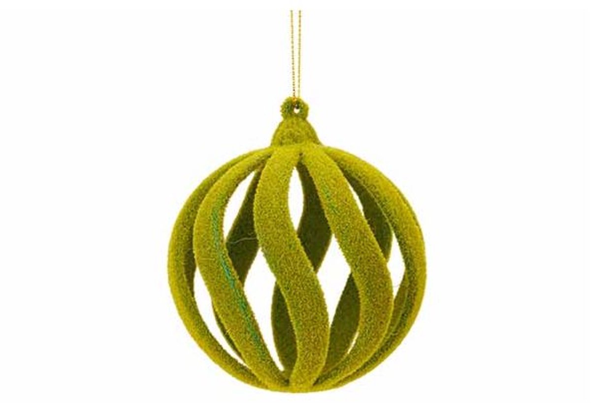 Hanger Ball Spiral Flocked Groen 7x7xh7c M Kunststof