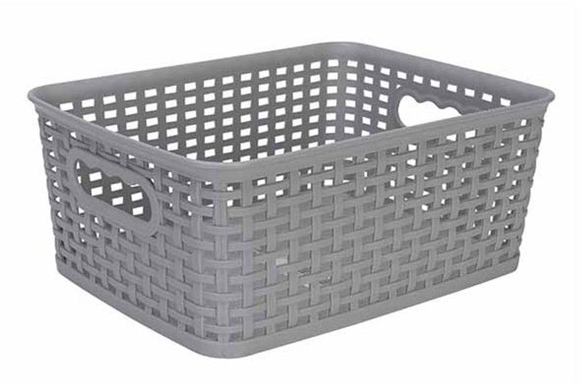 Hozon Opbergmand Grijs 4,5l 24,5x18 ,5xh10cm Rechthoek