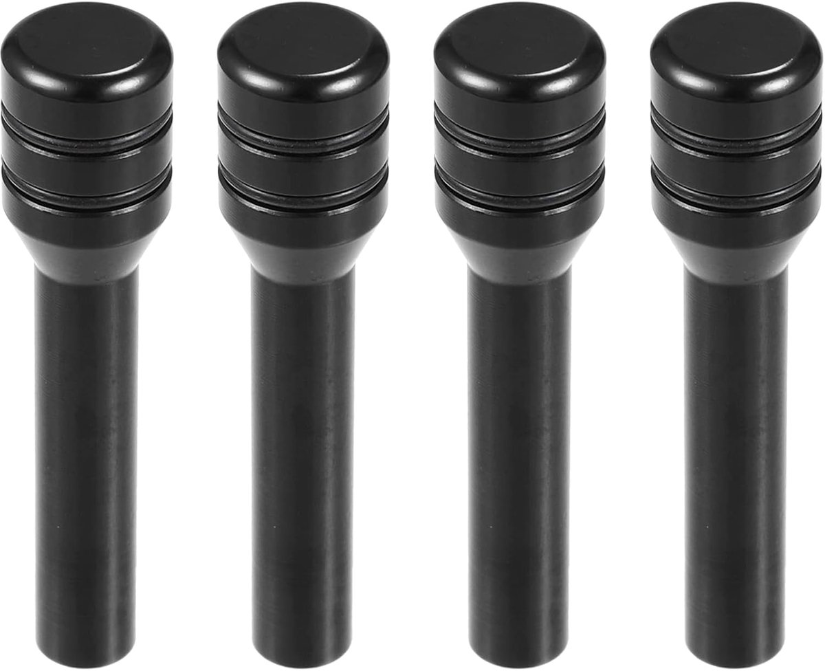 4 stuks universeel deurslot pennen doppen afdekking aluminium zwart