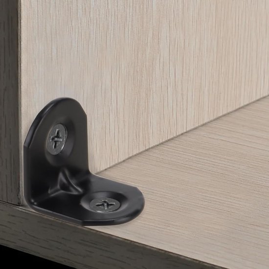 100 stuks hoekverbinders, zwart, 19 x 19 mm, metalen hoek, 90 graden, klein met schroef, hoek, metaal, L-vorm, meubelhoek, houten connector voor kast, houten meubels — afbeelding 5