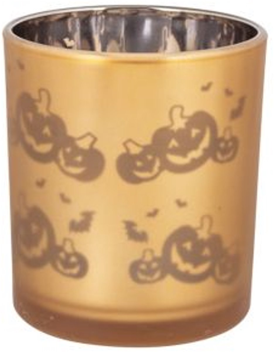 Cosy @ Home Theelichthouder Pumpkin Mat Koper 7x7xh