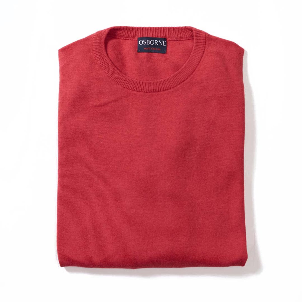 Osborne Knitwear Trui met ronde hals - Katoen - Red - L