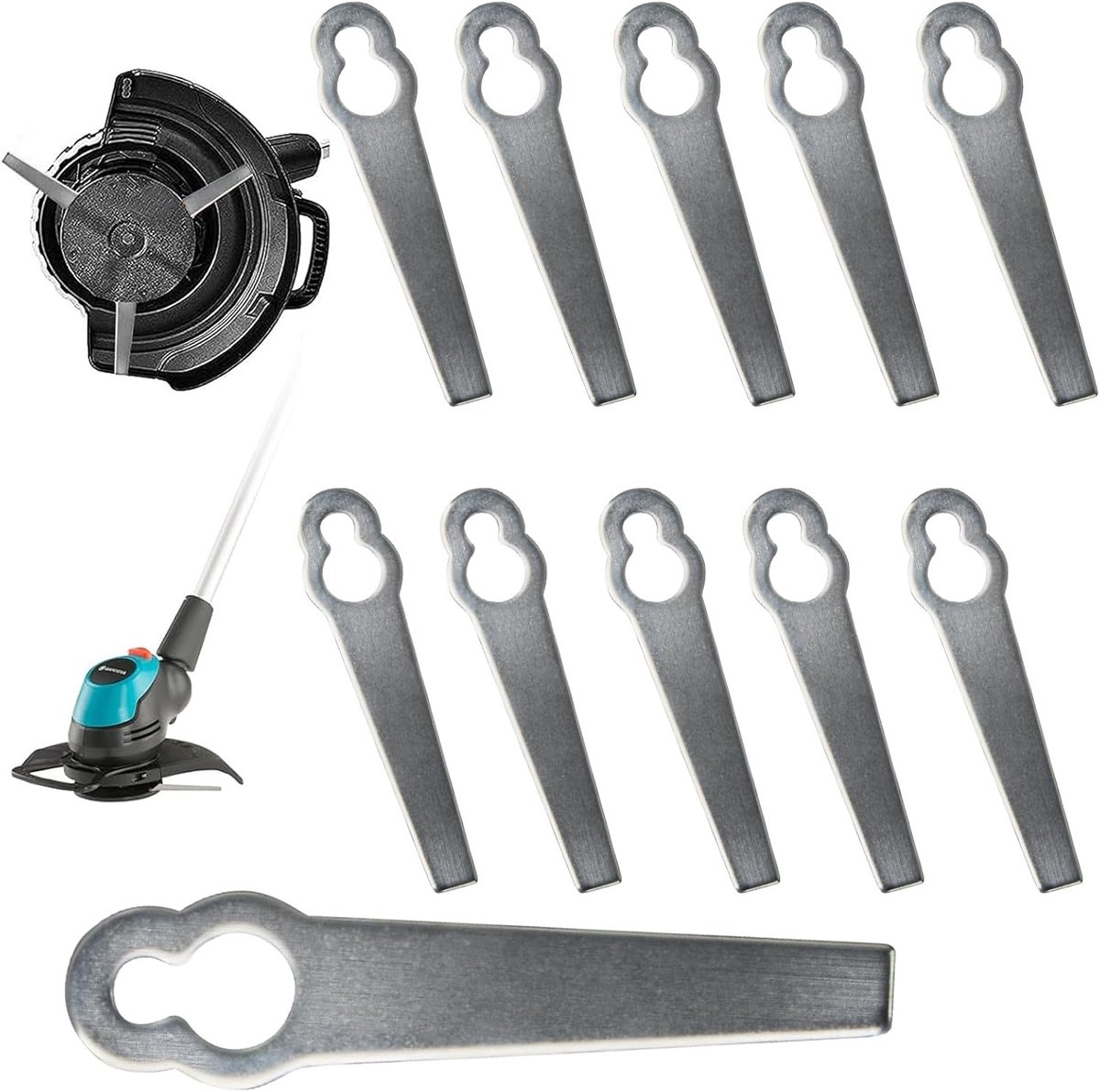 metalen messen, reservemes, grastrimmer, grastrimmer, mes, in plaats van nylonmessen of kunststof messen